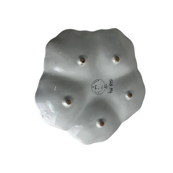 Mushroom 5 Section Serving Plate Tray Tapenade & Olive Appetizer Made In Italy - Picture 6 of 6